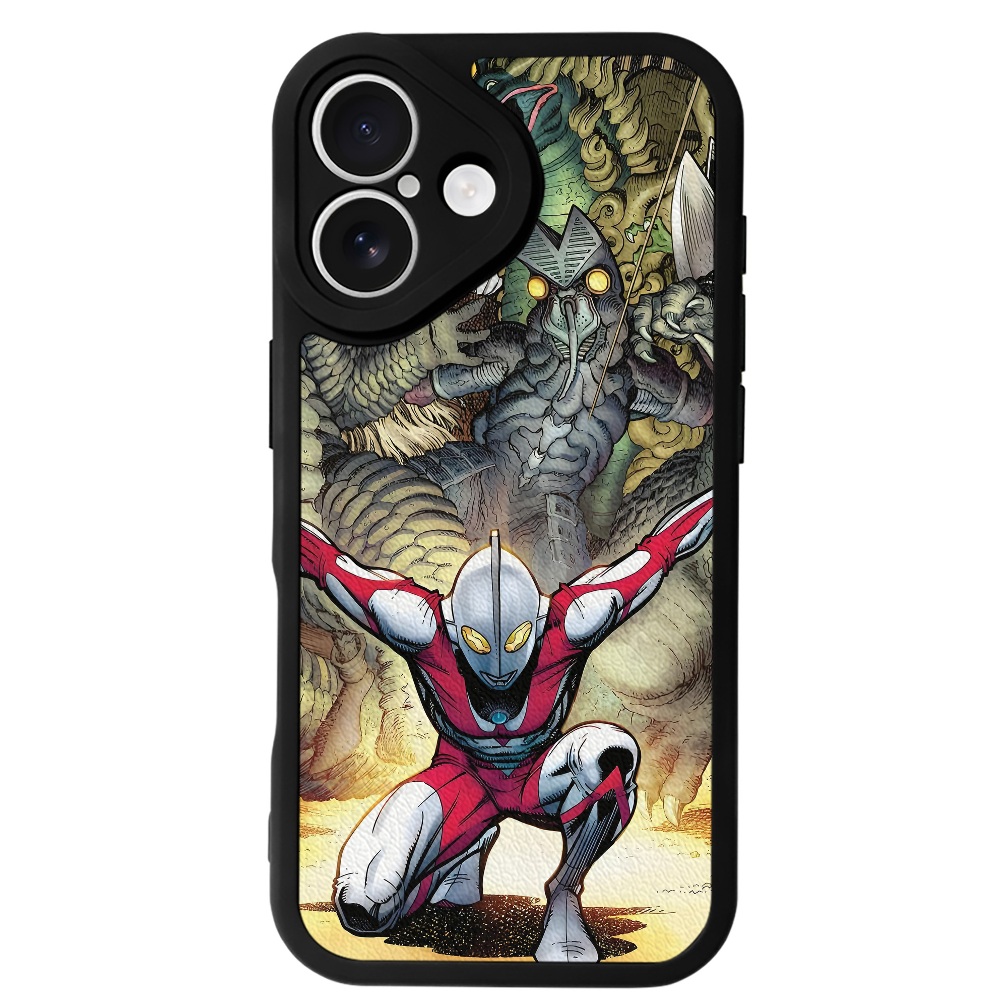 （画像用） ウルトラマン Ultraman 【iPhone 16シリーズ対応】シリコンスマホケース（レザー調） 材質：シリコン